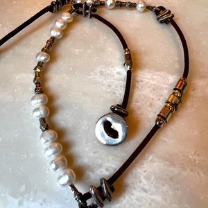 Silpada Silver and Leather Necklace